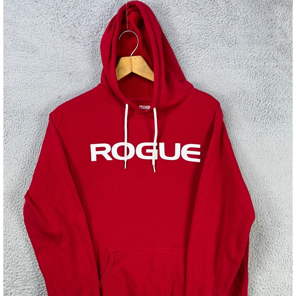 Rogue Adult Mens Hoodie Sweatshirt Medium Red Drawstring Pocket Pull On Sweater
